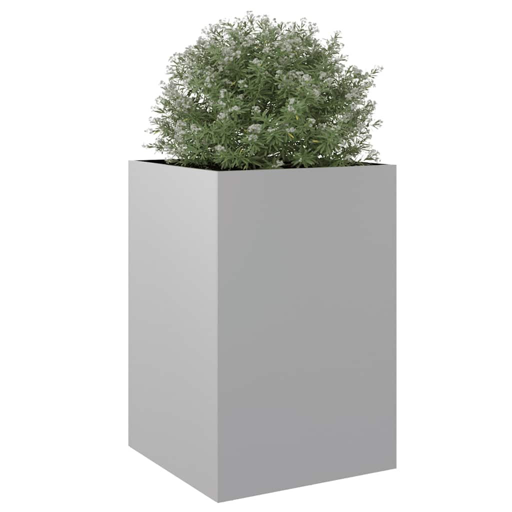 Vaso/floreira 52x48x75 cm aço galvanizado prateado