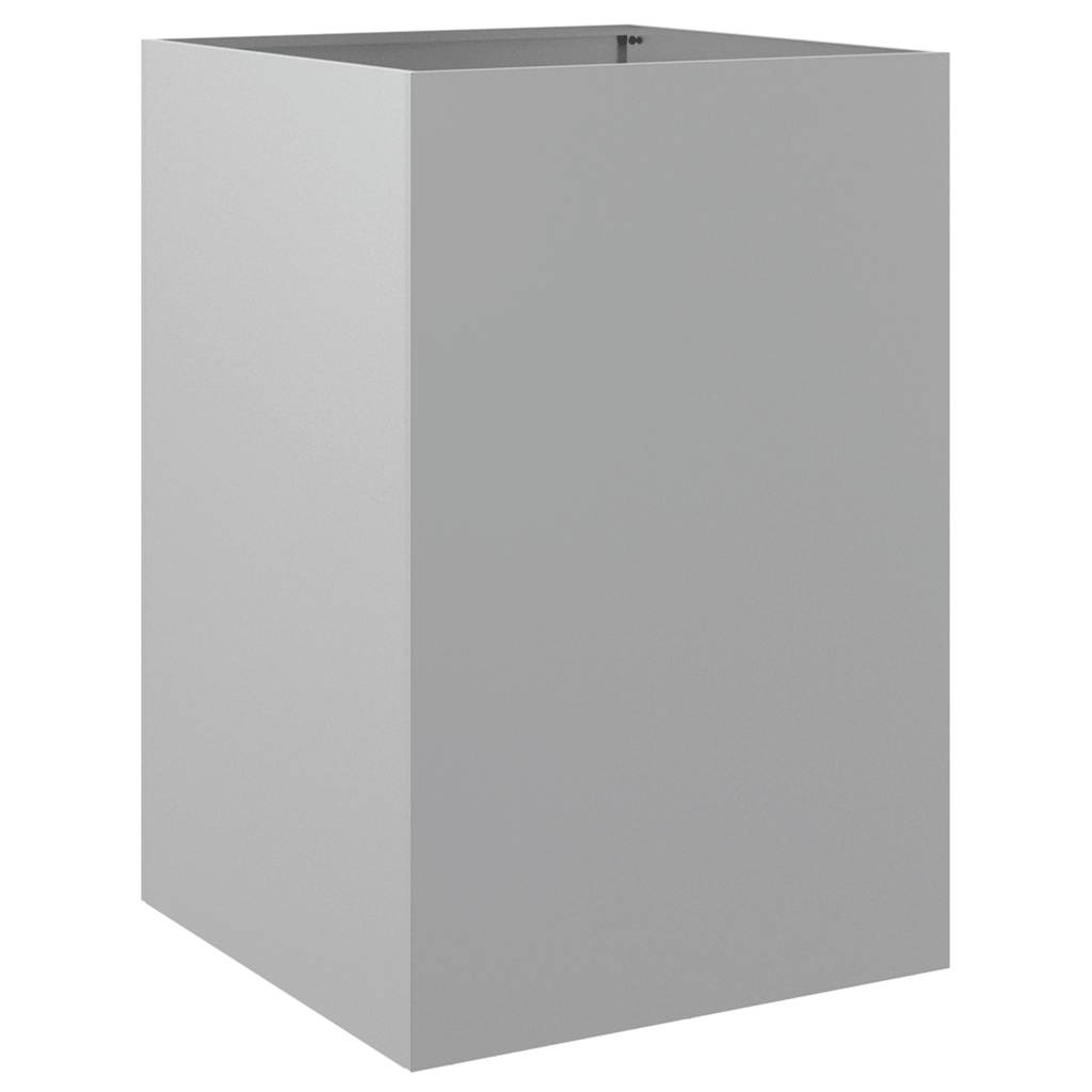 Vaso/floreira 52x48x75 cm aço galvanizado prateado