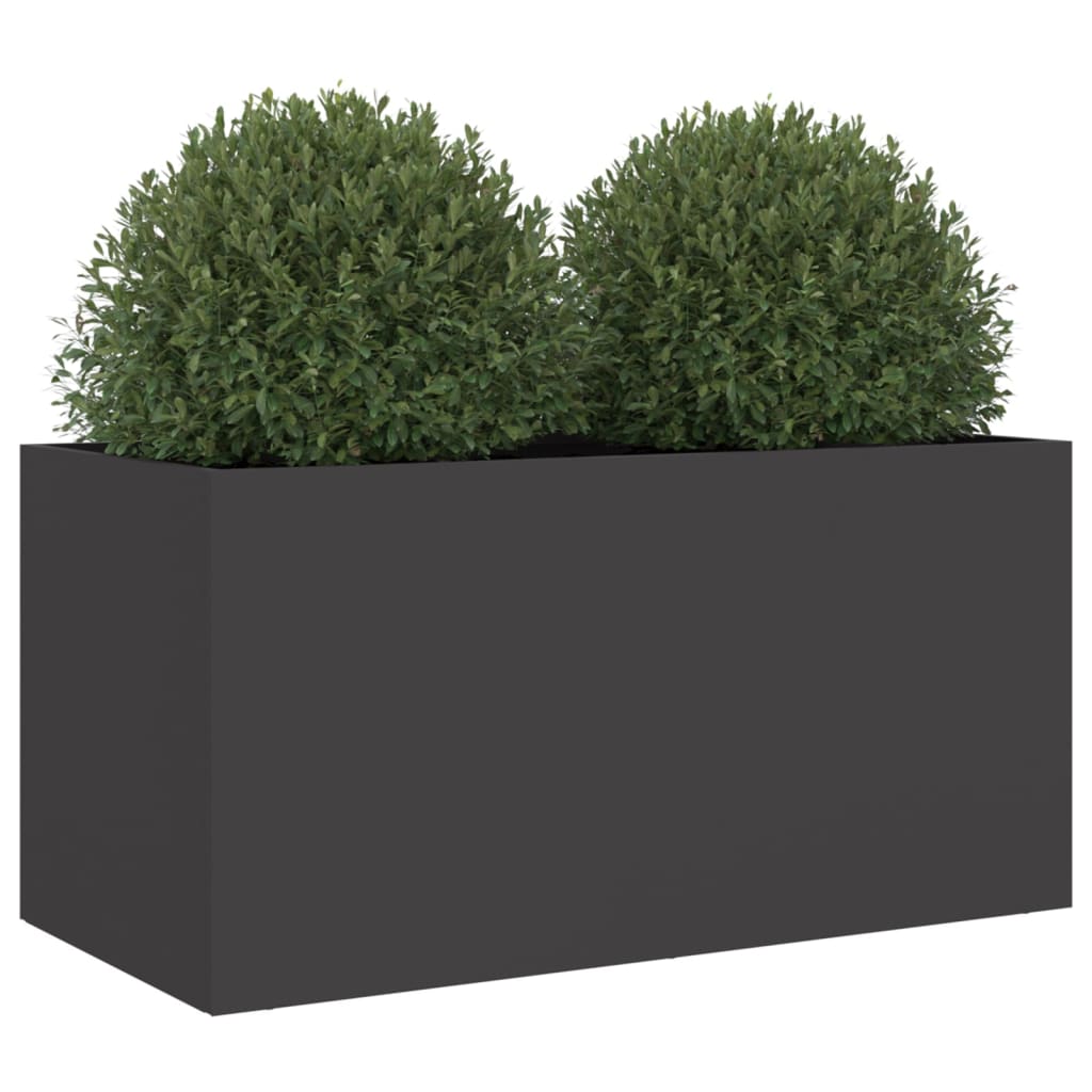 Vaso/floreira 62x30x29 cm aço preto