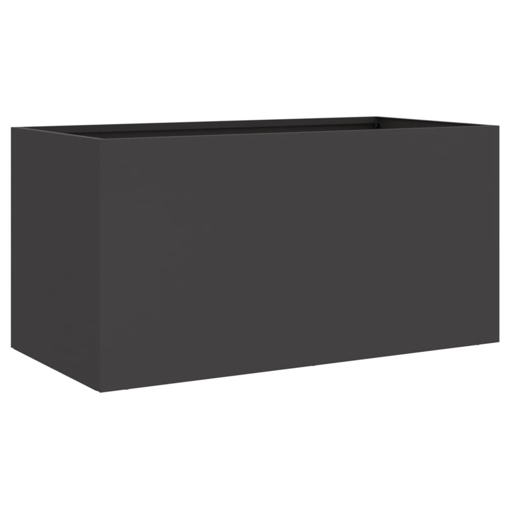 Vaso/floreira 62x30x29 cm aço preto