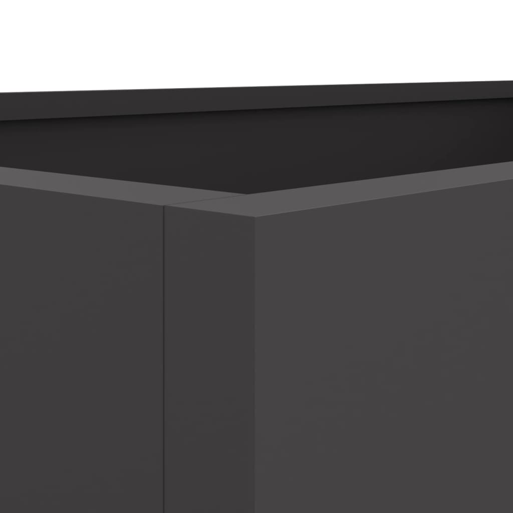Vaso/floreira 62x30x29 cm aço preto