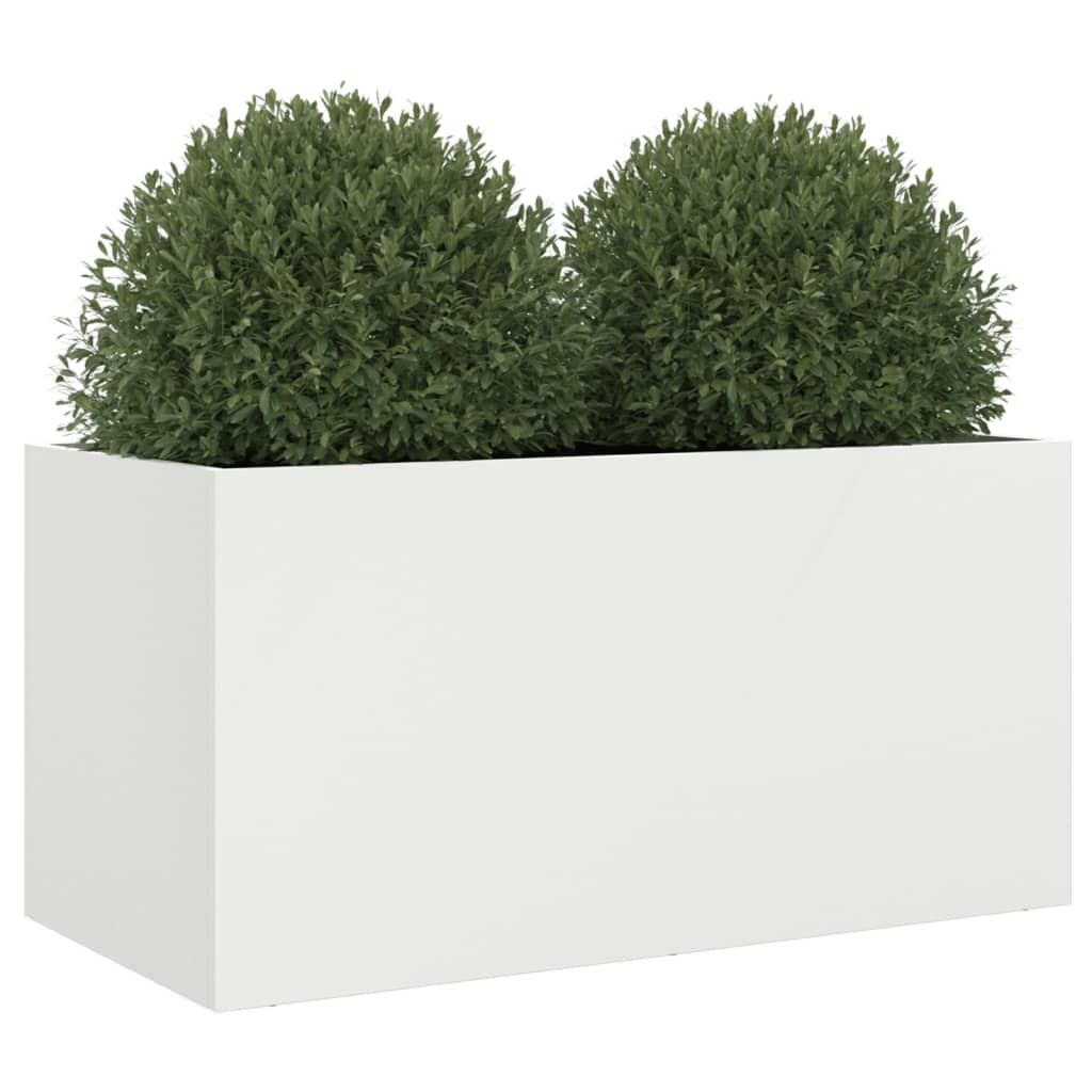 Vaso/floreira 62x30x29 cm aço branco