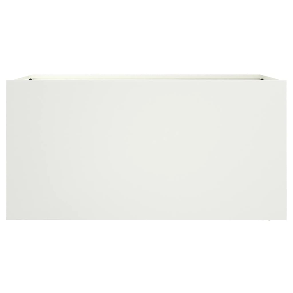 Vaso/floreira 62x30x29 cm aço branco