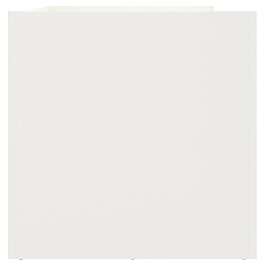 Vaso/floreira 62x30x29 cm aço branco