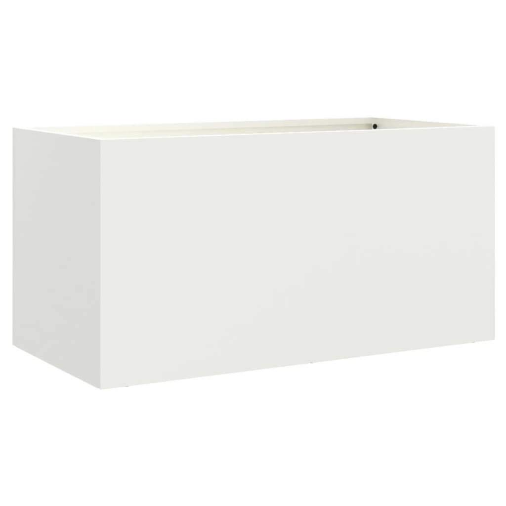 Vaso/floreira 62x30x29 cm aço branco