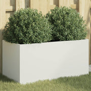 Vaso/floreira 62x30x29 cm aço branco