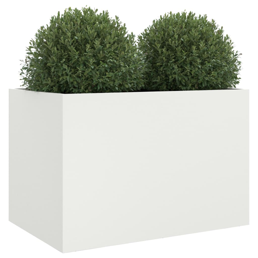 Vaso/floreira 62x40x39 cm aço branco