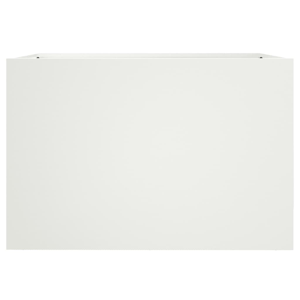 Vaso/floreira 62x40x39 cm aço branco