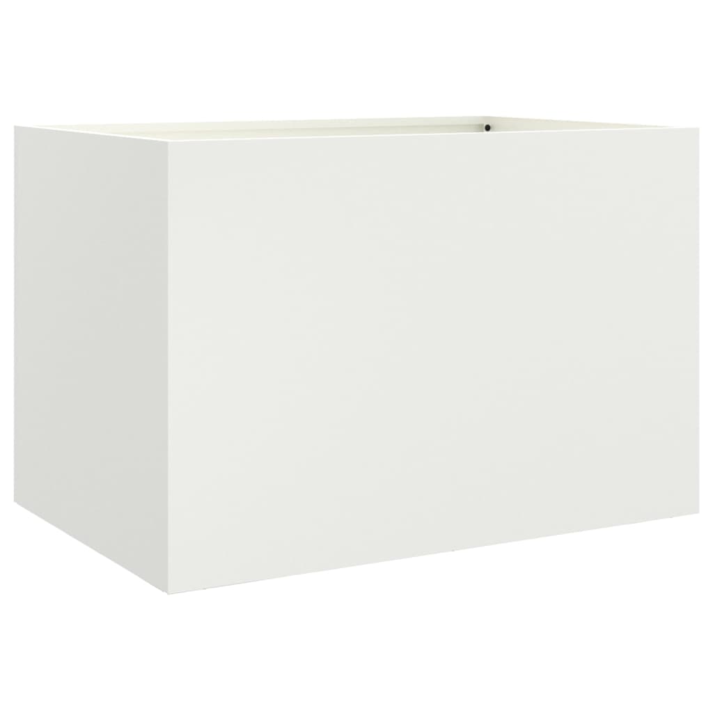Vaso/floreira 62x40x39 cm aço branco