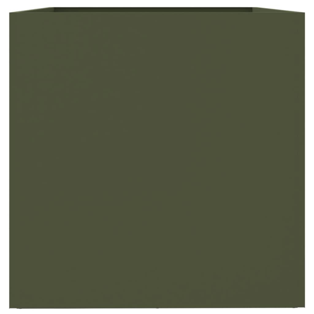 Vaso/floreira 62x40x39 cm aço verde azeitona