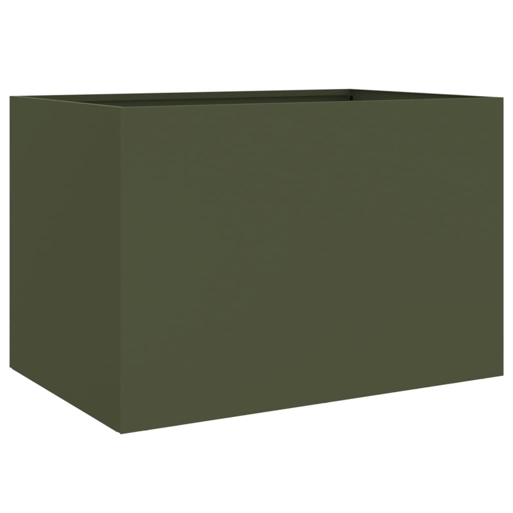 Vaso/floreira 62x40x39 cm aço verde azeitona