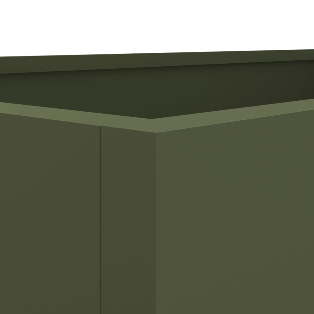 Vaso/floreira 62x40x39 cm aço verde azeitona