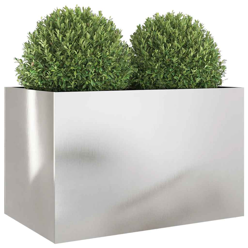 Vaso/floreira 62x40x39 cm aço inoxidável prateado