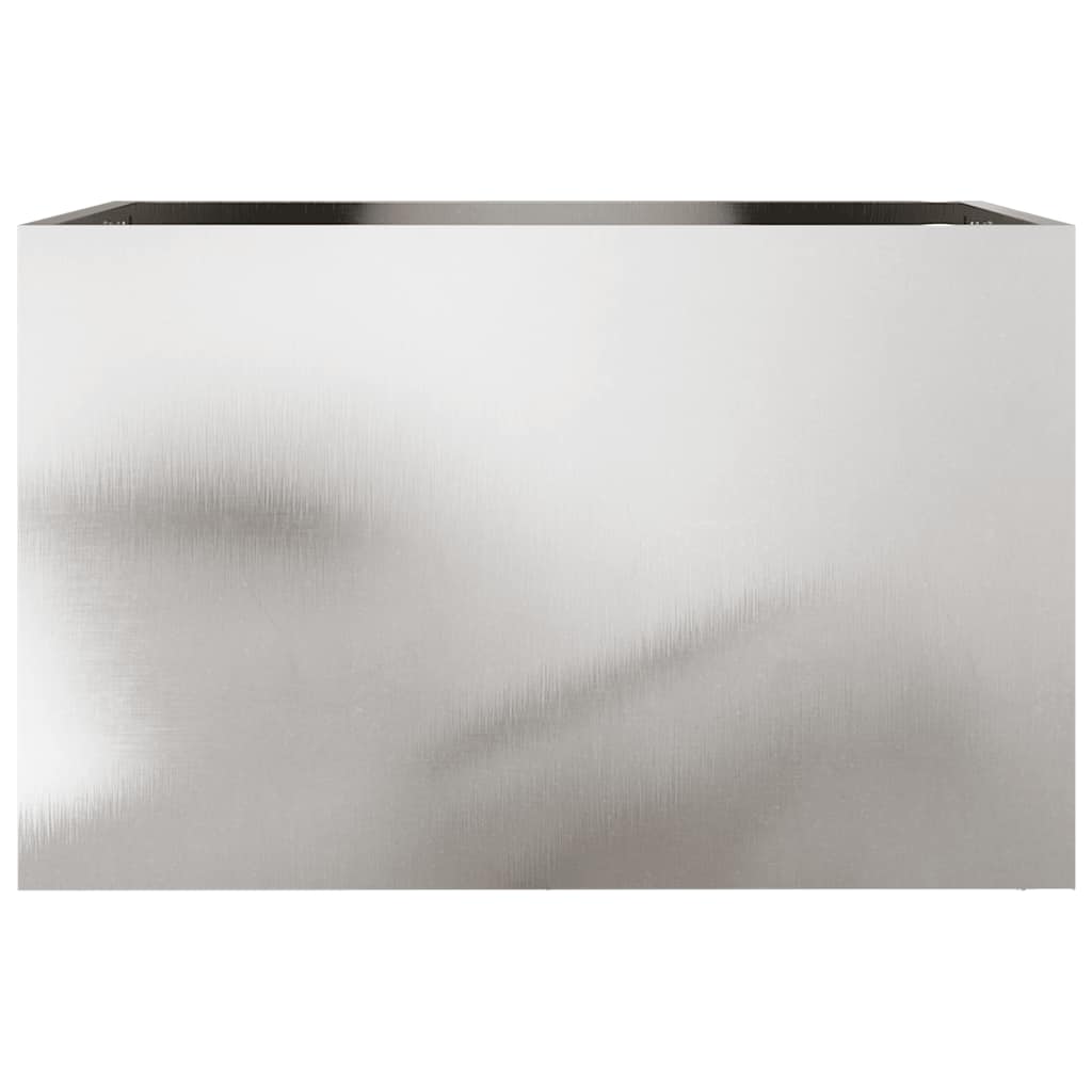 Vaso/floreira 62x40x39 cm aço inoxidável prateado