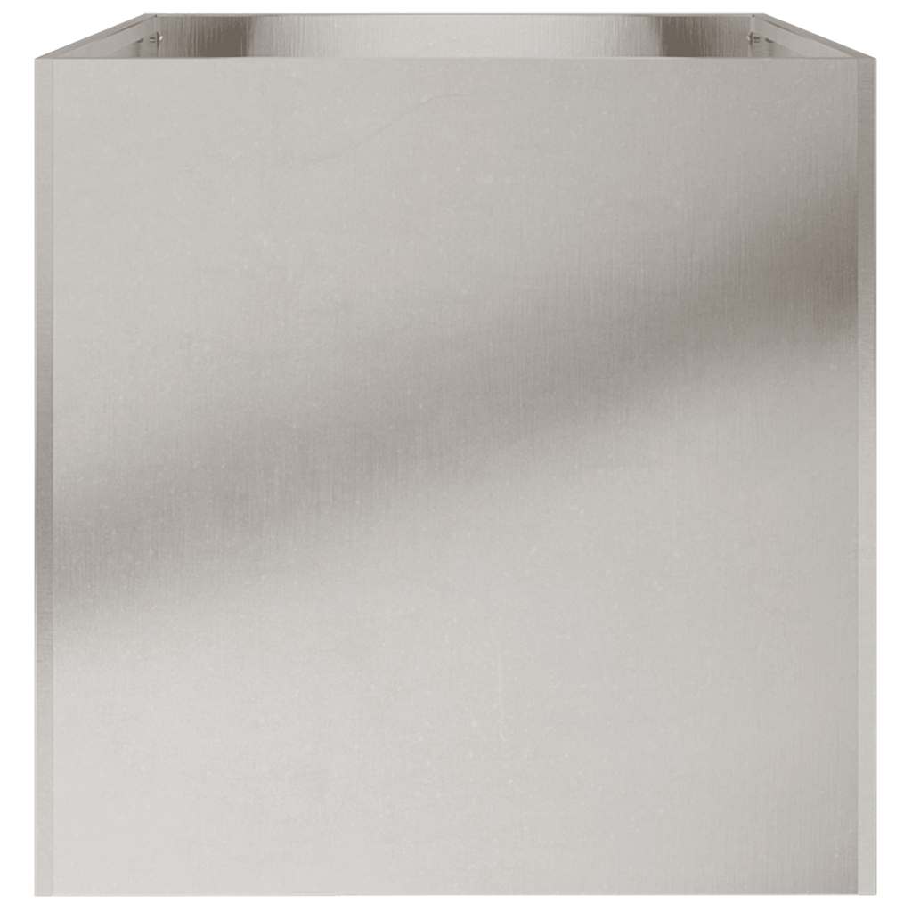 Vaso/floreira 62x40x39 cm aço inoxidável prateado