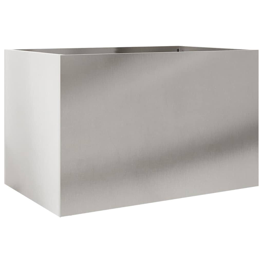 Vaso/floreira 62x40x39 cm aço inoxidável prateado