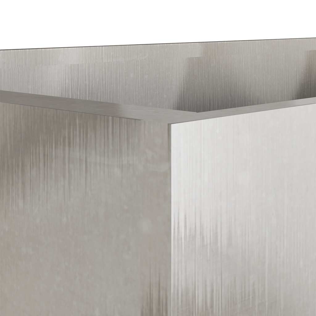 Vaso/floreira 62x40x39 cm aço inoxidável prateado