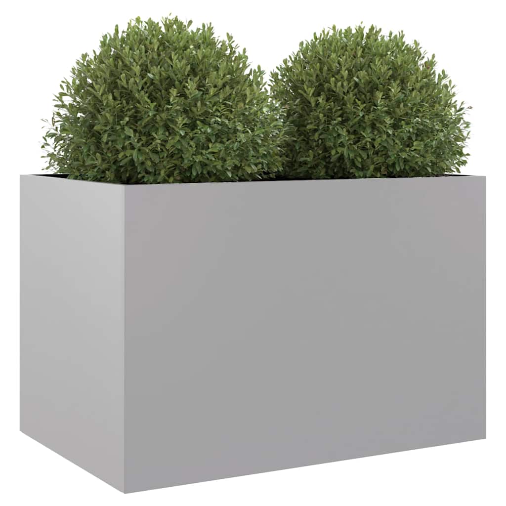 Vaso/floreira 62x40x39 cm aço galvanizado prateado
