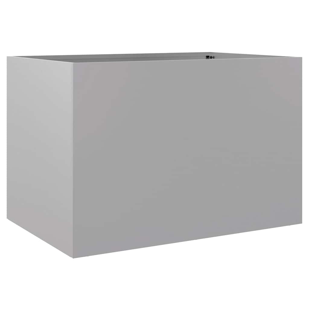Vaso/floreira 62x40x39 cm aço galvanizado prateado