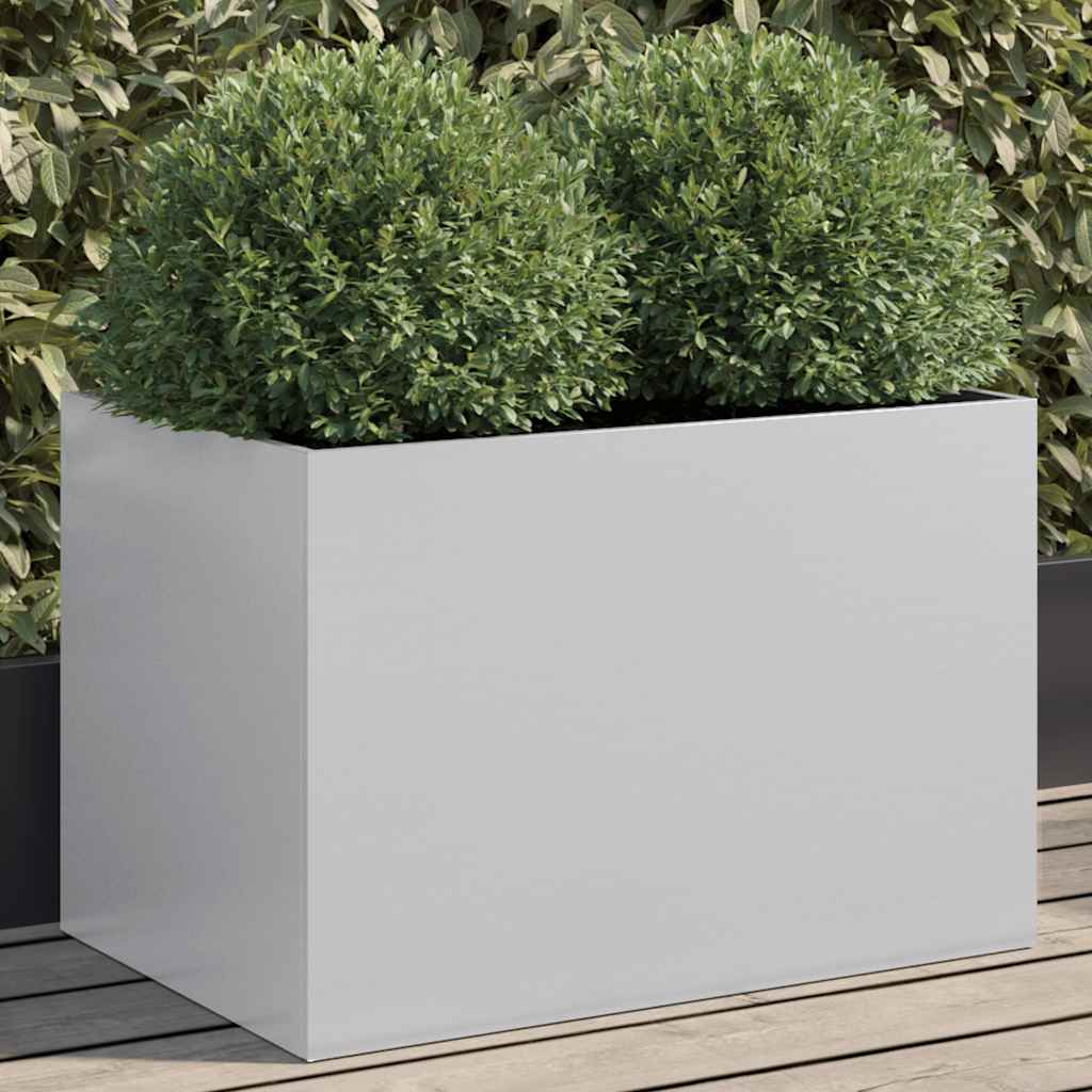 Vaso/floreira 62x40x39 cm aço galvanizado prateado
