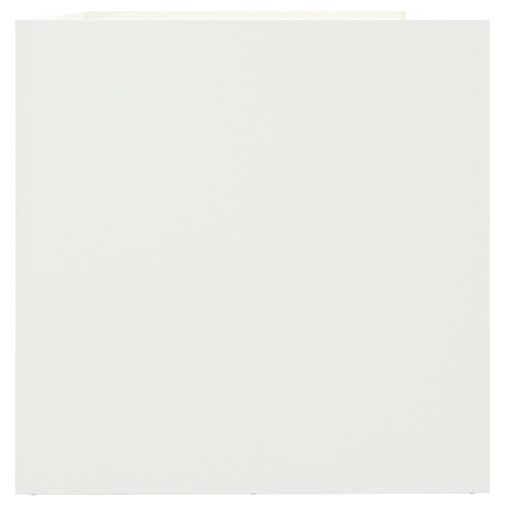 Vaso/floreira 62x47x46 cm aço branco