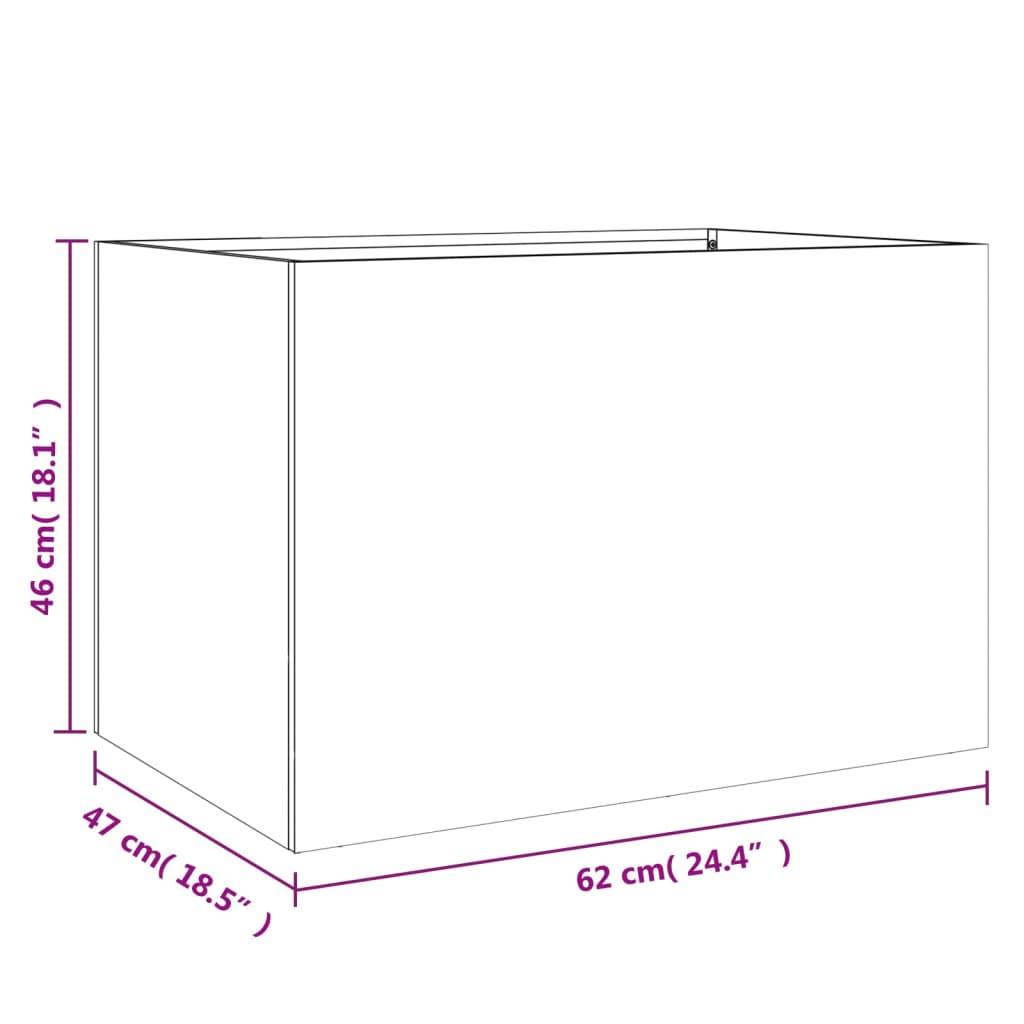 Vaso/floreira 62x47x46 cm aço antracite