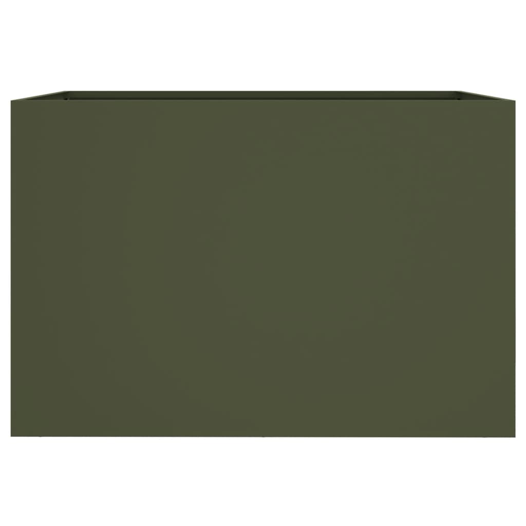 Vaso/floreira 62x47x46 cm aço verde azeitona