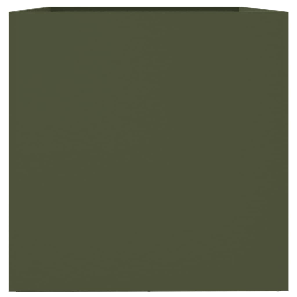 Vaso/floreira 62x47x46 cm aço verde azeitona
