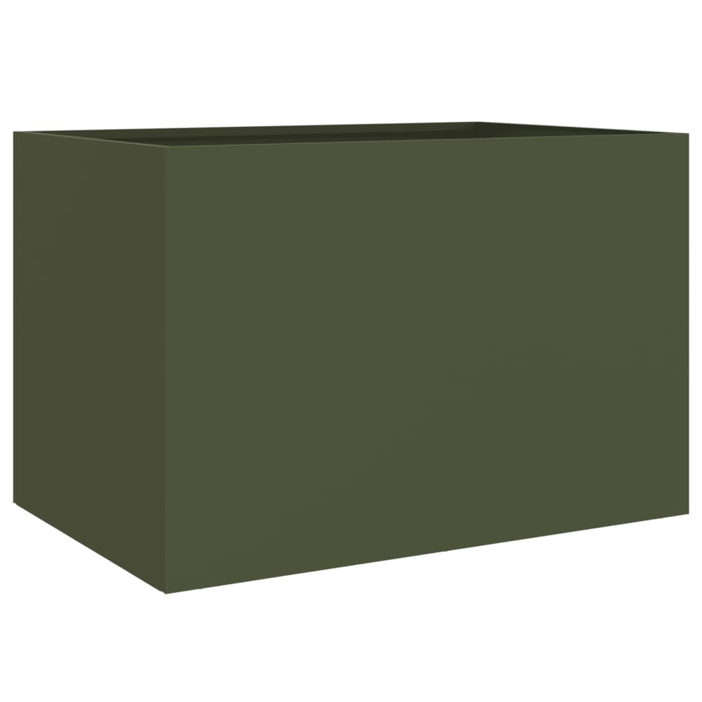 Vaso/floreira 62x47x46 cm aço verde azeitona