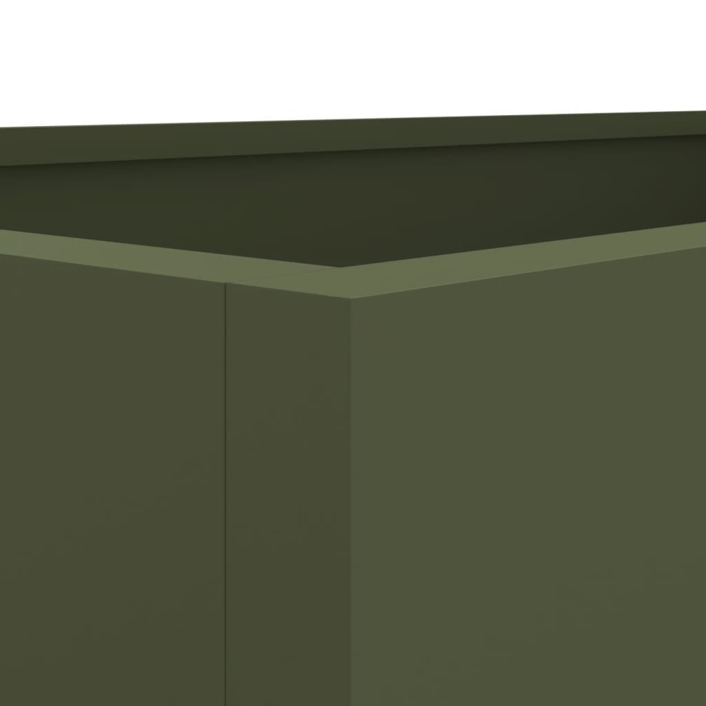 Vaso/floreira 62x47x46 cm aço verde azeitona