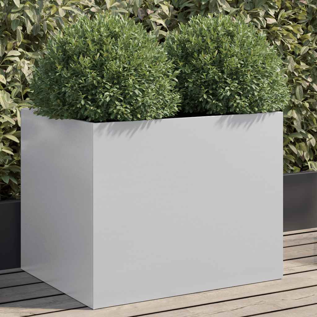 Vaso/floreira 62x47x46 cm aço galvanizado prateado