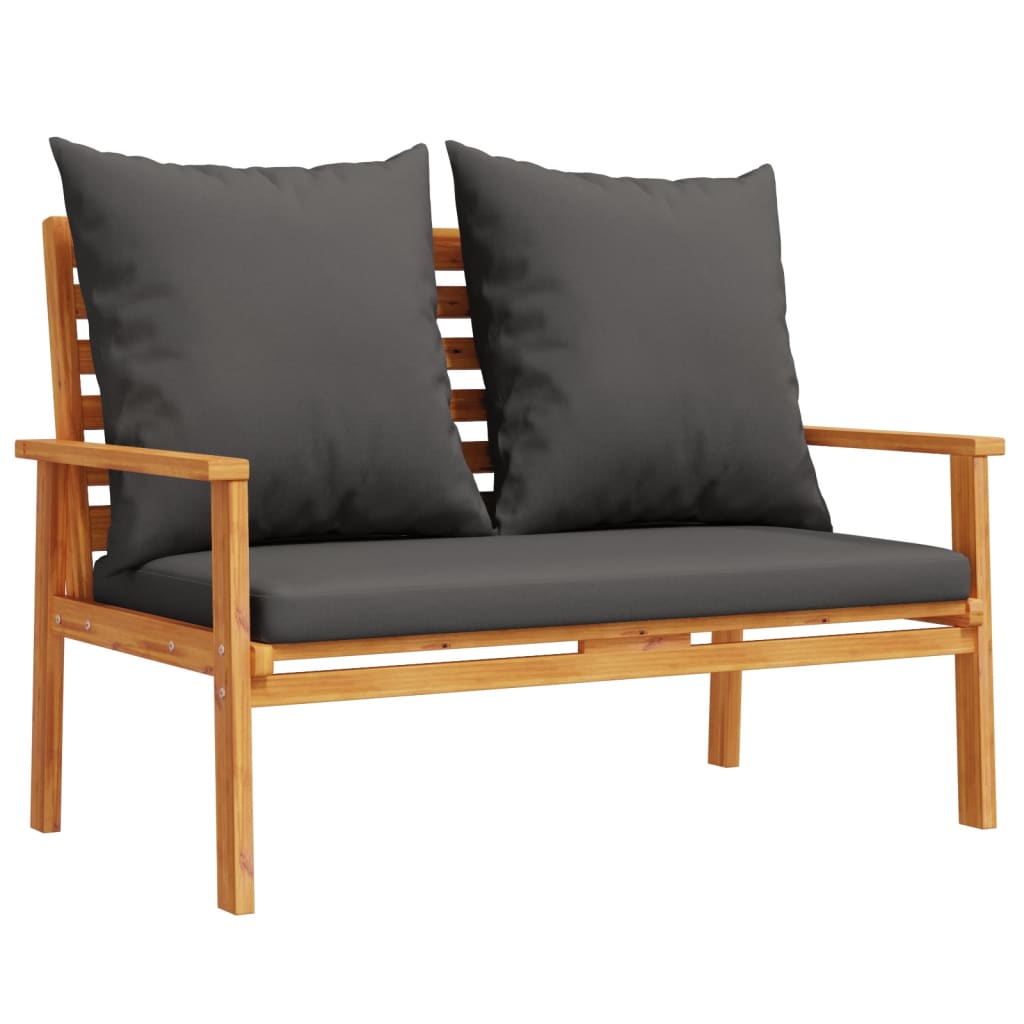 4 pcs conjunto lounge de jardim com almofadões acácia maciça