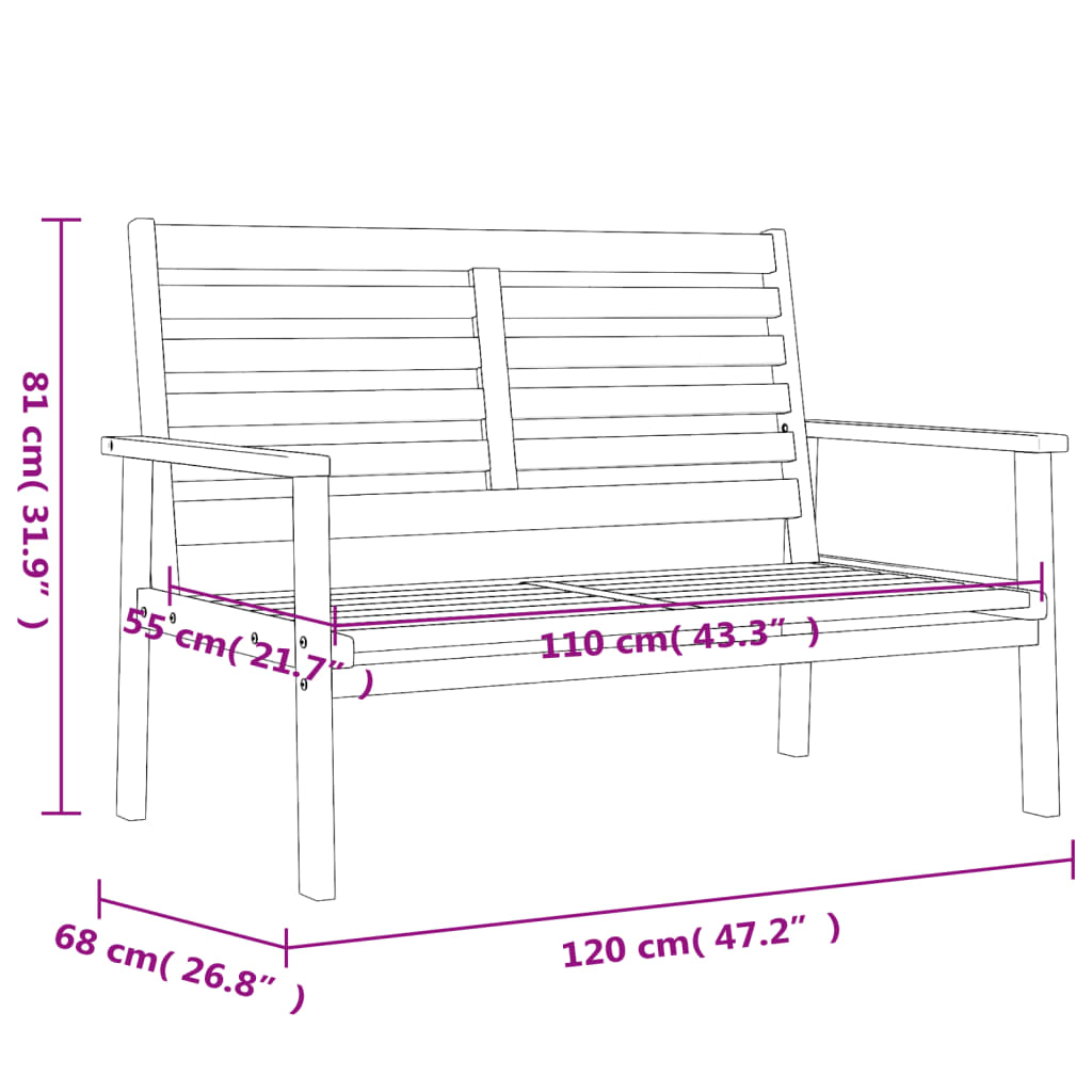 3 pcs conjunto lounge de jardim madeira de acácia maciça