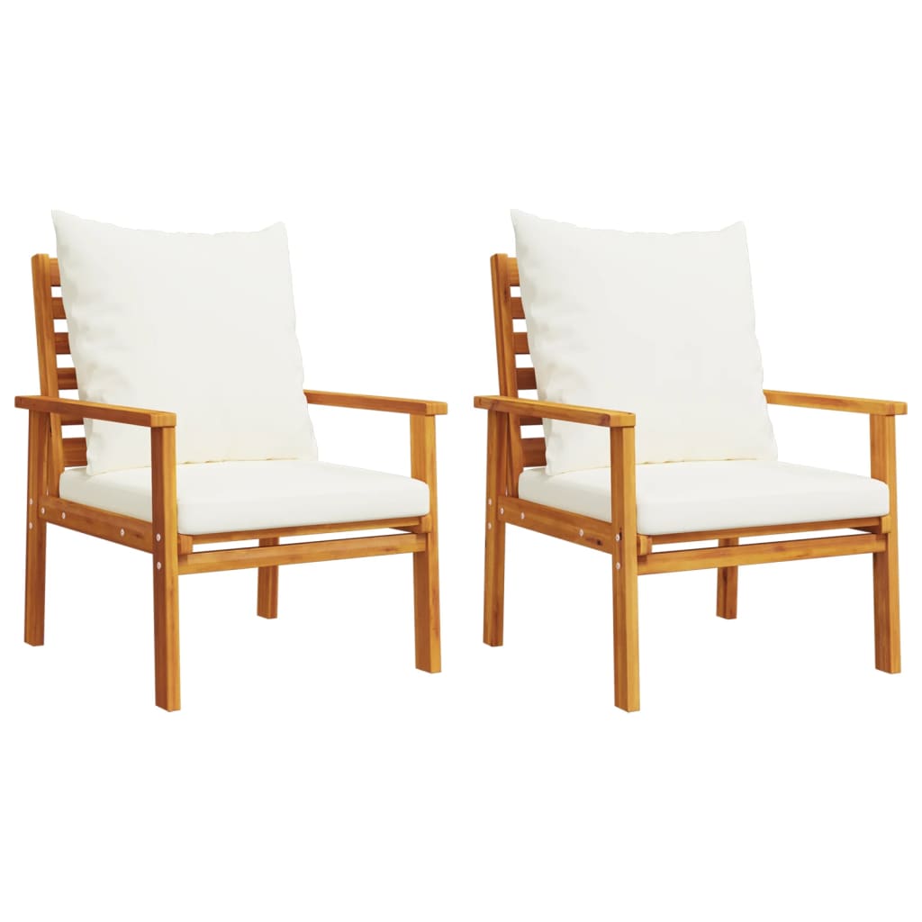 3 pcs conjunto lounge de jardim c/ almofadões acácia maciça