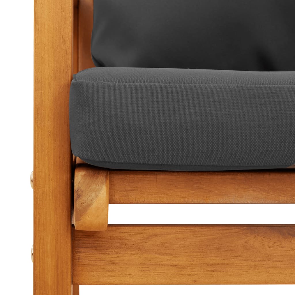 3 pcs conjunto lounge de jardim c/ almofadões acácia maciça