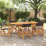 6 pcs cadeiras de jardim dobráveis tecido cinzento-escuro