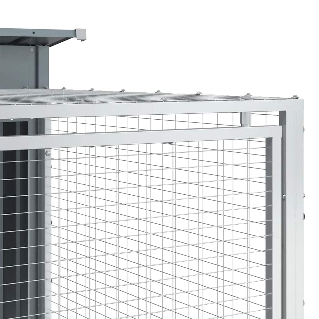 Casota para cães com corredor antracite 153x194x110 cm aço galvanizado