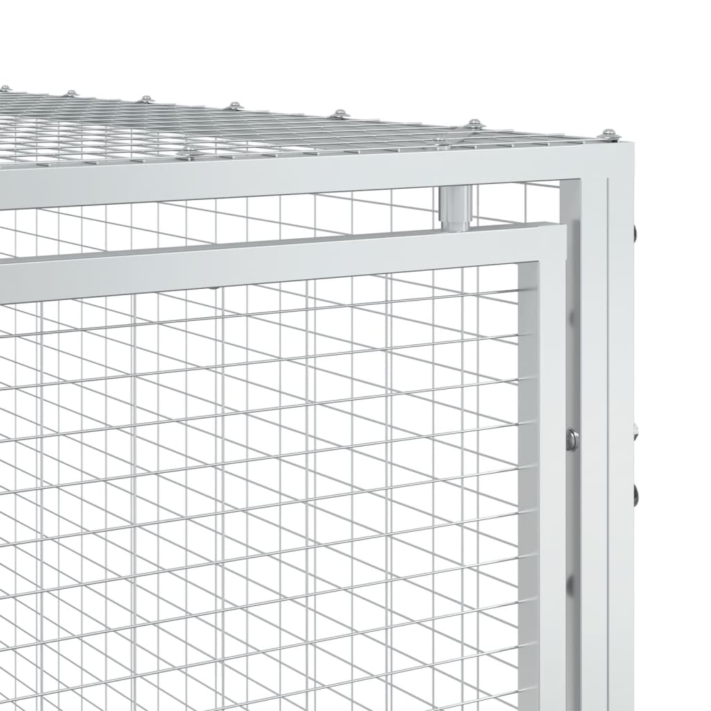 Casota para cães com corredor antracite 153x396x110 cm aço galvanizado