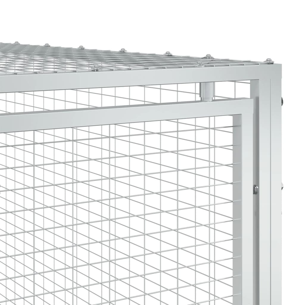 Casota para cães com corredor antracite 197x396x110 cm aço galvanizado