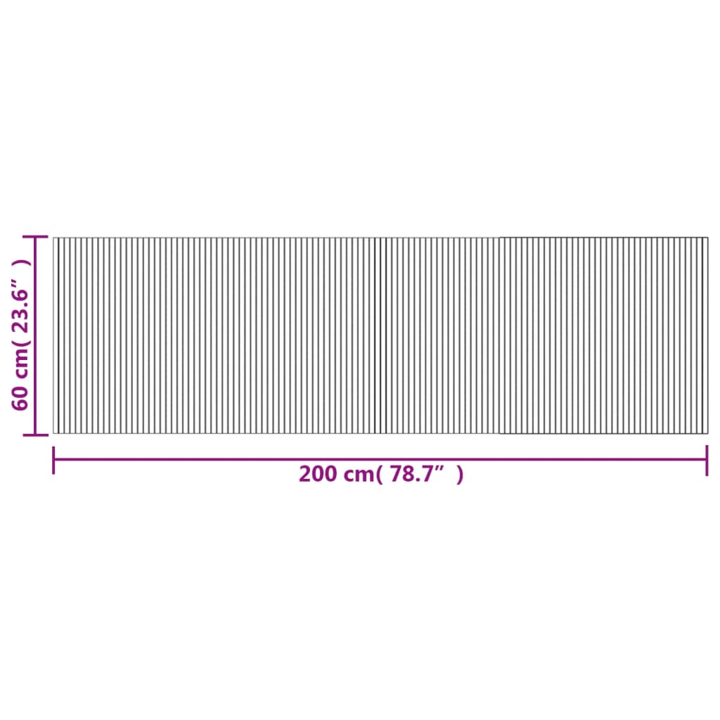 Tapete retangular 60x200 cm bambu castanho