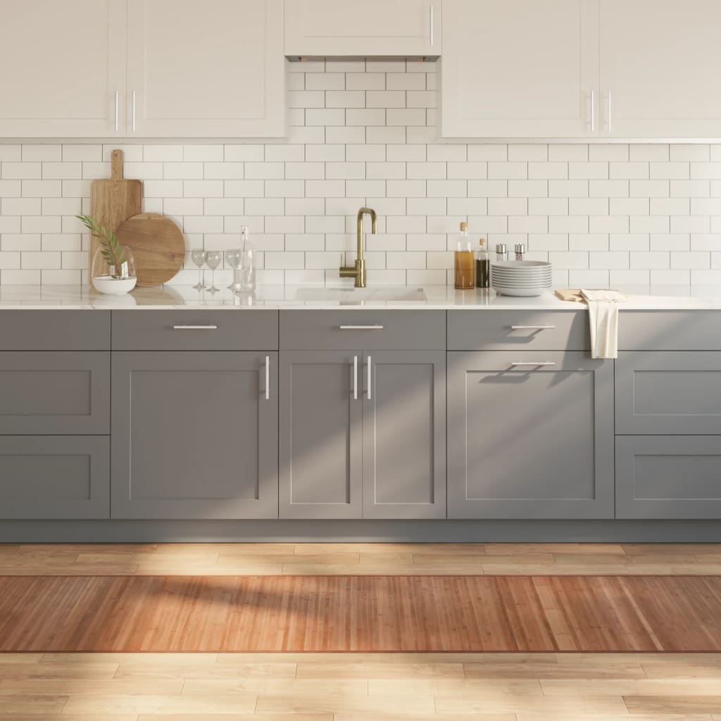 Tapete retangular 60x1000 cm bambu cor natural