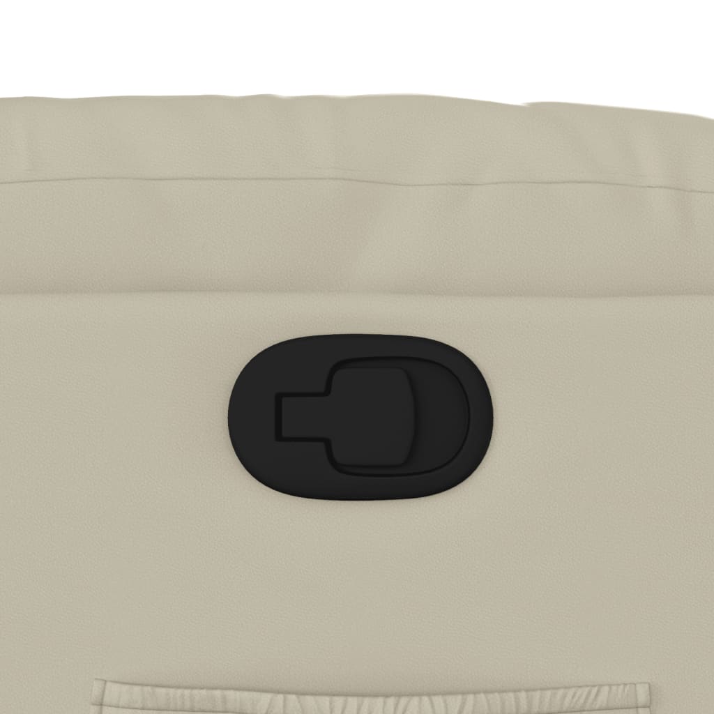Poltrona reclinável couro artificial cor creme