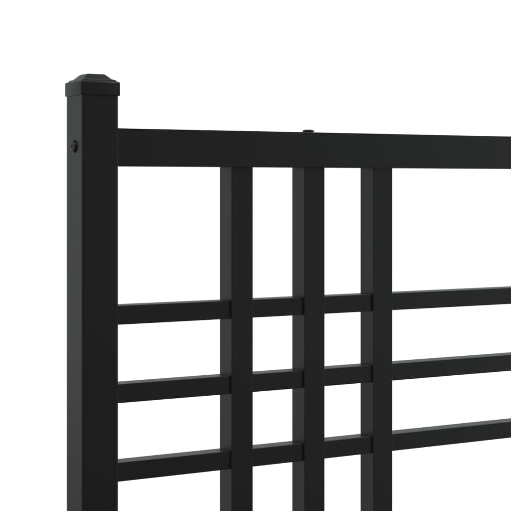 Estrutura de cama metal s/ colchão c/ cabeceira 75x190 cm preto