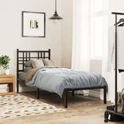 Estrutura de cama metal s/ colchão c/ cabeceira 75x190 cm preto