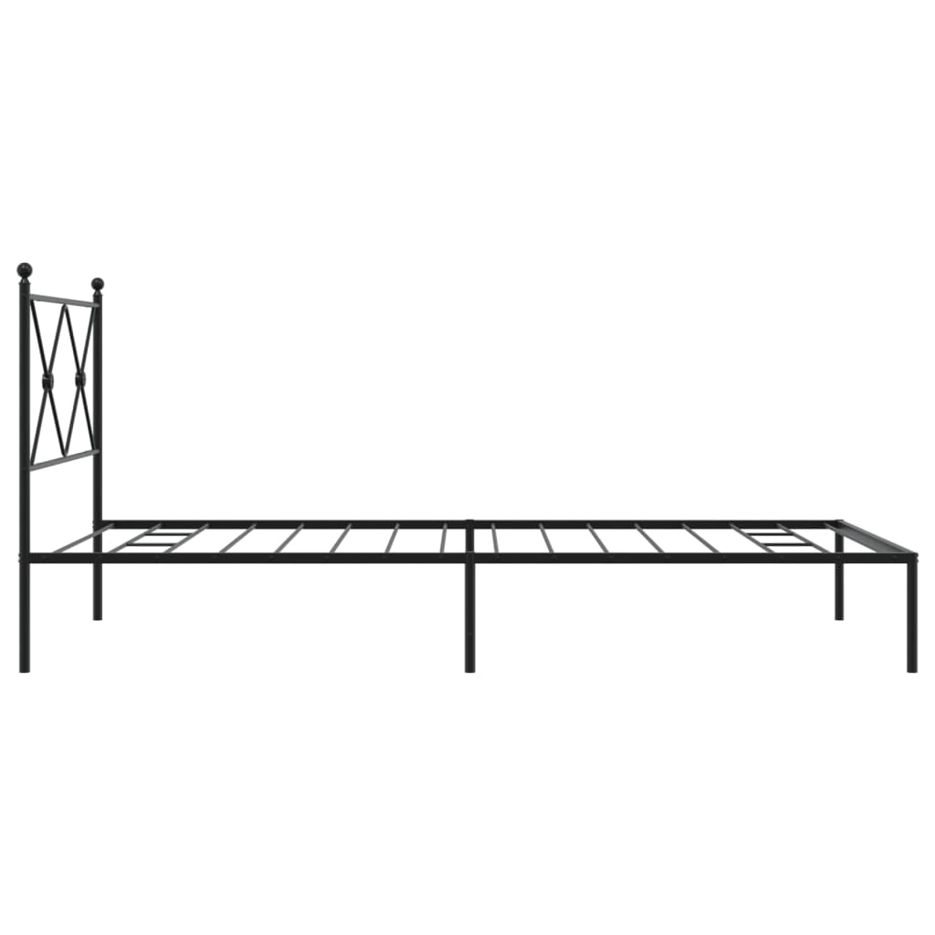 Estrutura de cama com cabeceira 107x203 cm metal preto