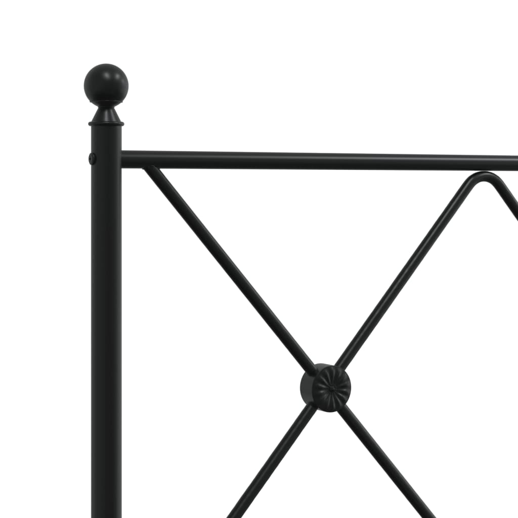 Estrutura de cama com cabeceira 107x203 cm metal preto