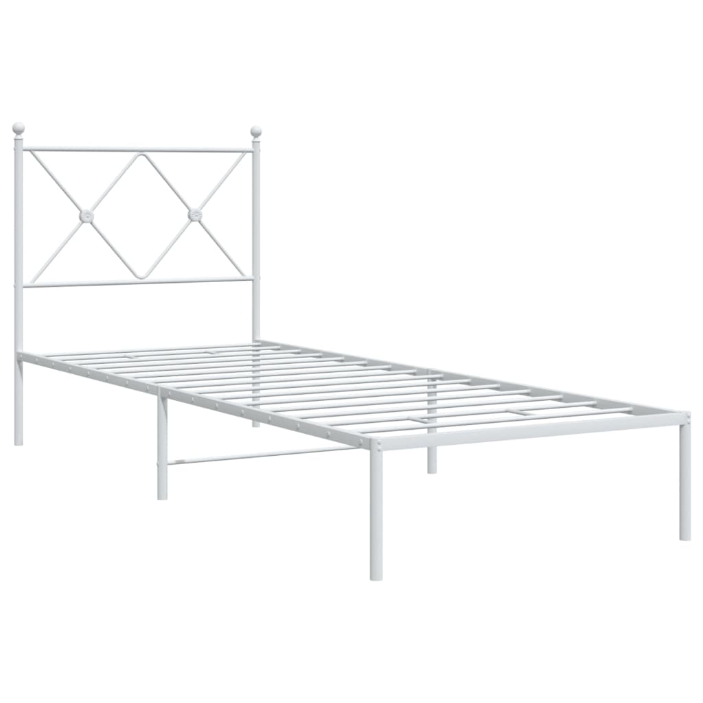 Estrutura de cama sem colchão com cabeceira 75x190 cm branco