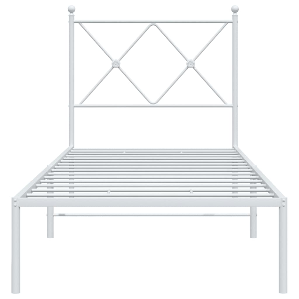 Estrutura de cama sem colchão com cabeceira 75x190 cm branco