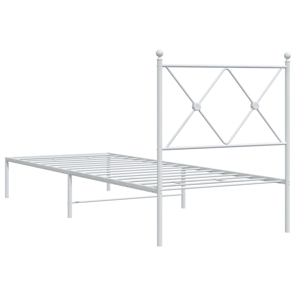 Estrutura de cama sem colchão com cabeceira 75x190 cm branco