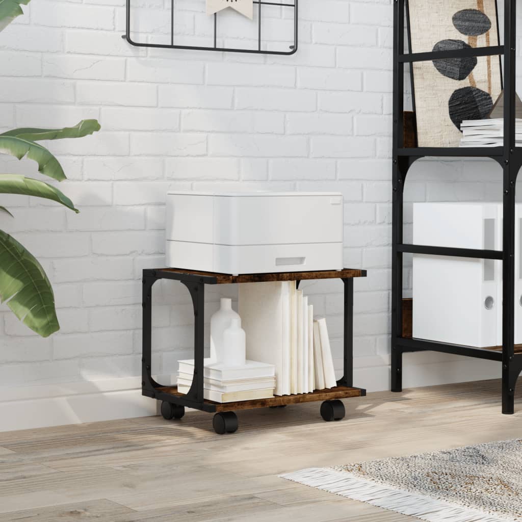 Suporte impressora 2 prateleiras deriv. madeira carvalho fumado